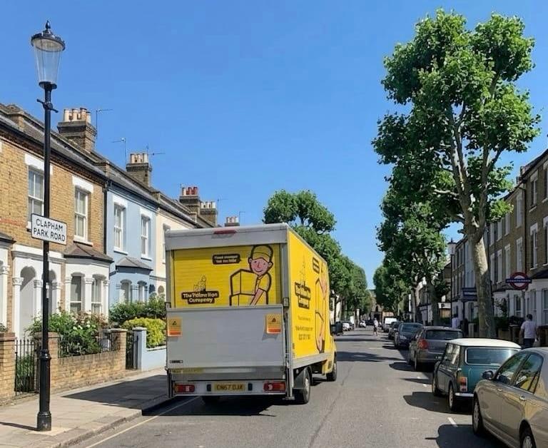 Yellow Van Company branded removal van on a Clapham job &mdash; family-run Clapham removals firm serving SW4 since 2011